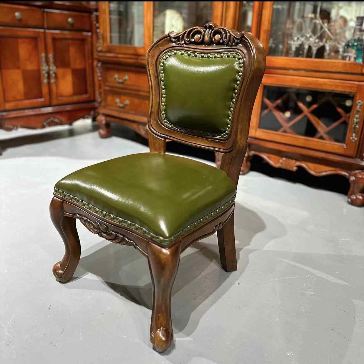 正品美式实木儿童椅靠背真椅子客厅皮沙发茶几凳家矮用台凳阳成人