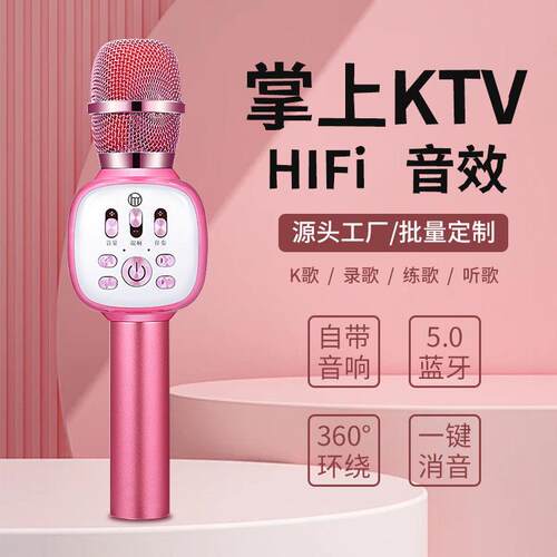 儿童话筒音响一体麦克风k歌无线蓝牙唱歌机卡拉ok全民家用ktv