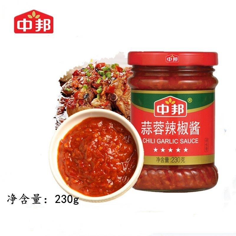 中邦 蒜蓉辣椒酱230g 家用拌饭拌面微辣蒜蓉酱火锅蘸料调味料包邮