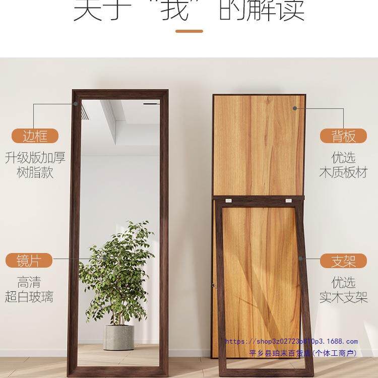 复古风落地镜家用客厅卧室立体试衣镜中古风壁挂落地两用穿衣镜子