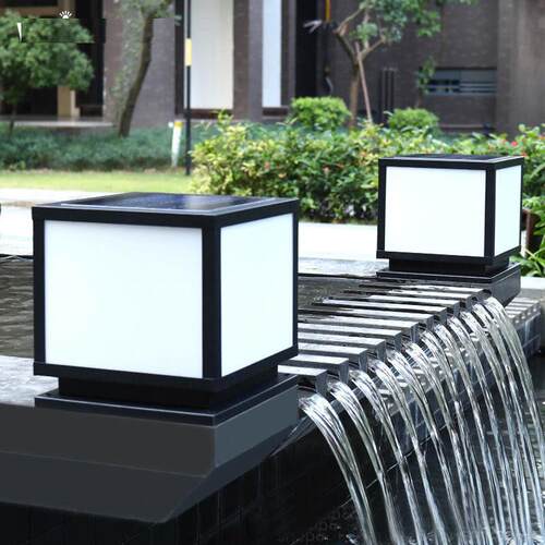 柱头灯太阳能户外庭院别墅门柱灯新中式小区公园防水花园围墙灯