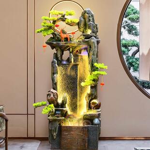 水幕墙流水屏风客厅落地假山循环水景摆件喷泉公司办公室开 业乔