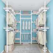 顶天立地衣杆晾衣架落地家用挂衣架免打孔晾衣杆阳台晾晒置衣架