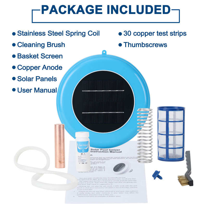 Solar pool ionizer太阳能铜银离子水处理器泳池水净化器purifier