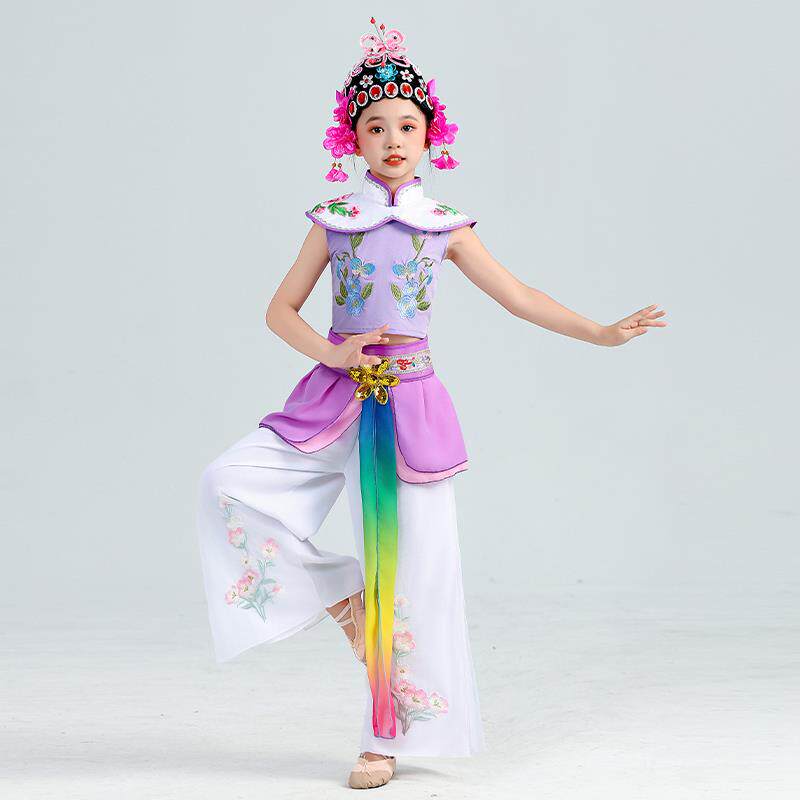 高档粉花旦演出有儿童墨服俏小京剧戏服梨花颂赤伶舞蹈服心翎兮表