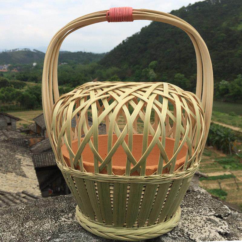竹编烤火笼火笼子竹笼取暖火炉怀炉广西特色纯手工竹编工艺品