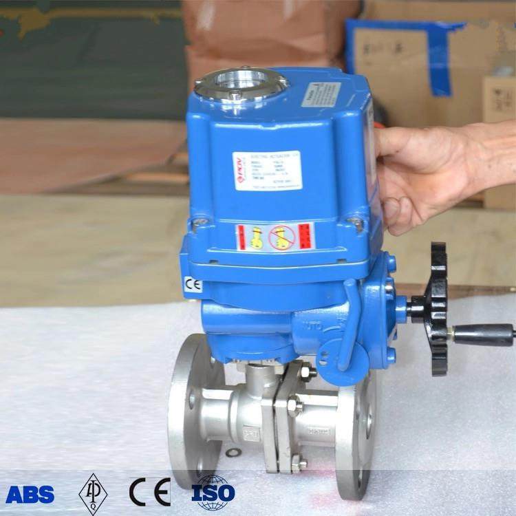 国标Q941F法兰式电动带手轮球阀WCB两片式球阀