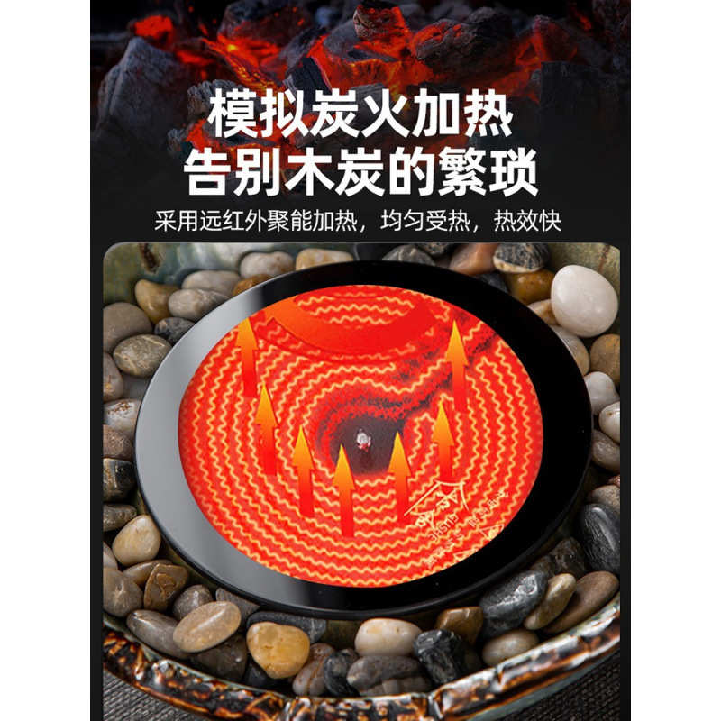 煮茶炉红茶家用全套烤烤火套装壶茶网围炉一套配件器具电室内炉陶