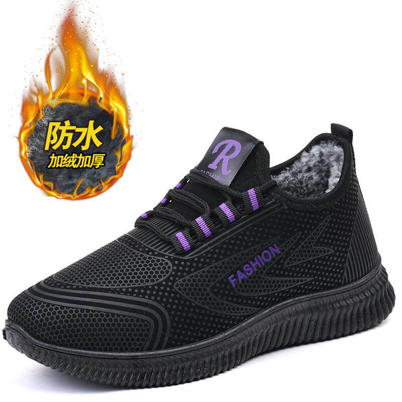 高档老京布鞋女冬毛二棉鞋兔加绒保北暖中老年妈棉鞋防水休闲妈运