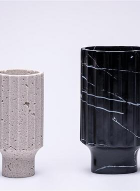Darchin北欧现代仿大理石纹树脂花瓶花器摆件客厅餐厅软装饰品
