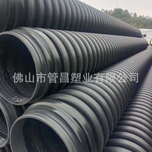 pe厂家现货黑色增强管缠绕排水管 排污管双高螺旋波纹筋优惠 hdpe