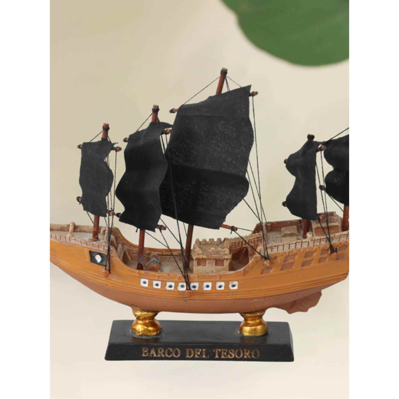 郑鹤霞西洋树脂帆船模型客厅儿童房装饰品装饰工艺品礼品海盗船