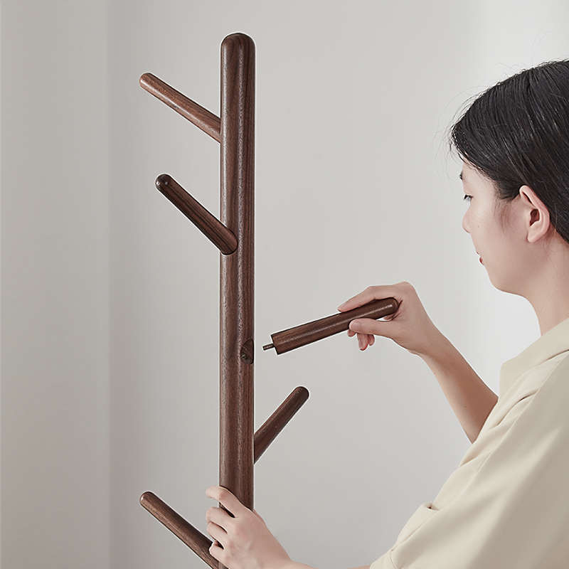 实木挂衣架落地家用室内转角衣帽架卧室单杆式门口玄关挂衣服新品