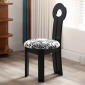 中古钥匙椅家用设计师民宿高靠背餐椅轻奢椅法式 覆古饭厅实木椅子