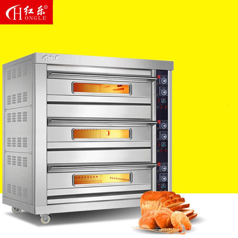 红乐电烤箱商用大型烤箱多功能温控烘焙披萨饼烤箱不锈钢面包蛋糕