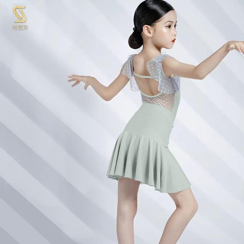 2024新款儿童拉丁舞服夏季儿童拉丁舞练功服拉丁舞高级表演服套装