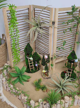 创意鸟巢小鸟摆设摆件自然角幼儿园植物角微景观家居花园橱窗布置