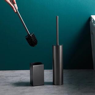 304不锈钢枪灰落地马桶刷卫生间高级感高端酒店厕所马桶刷架封闭