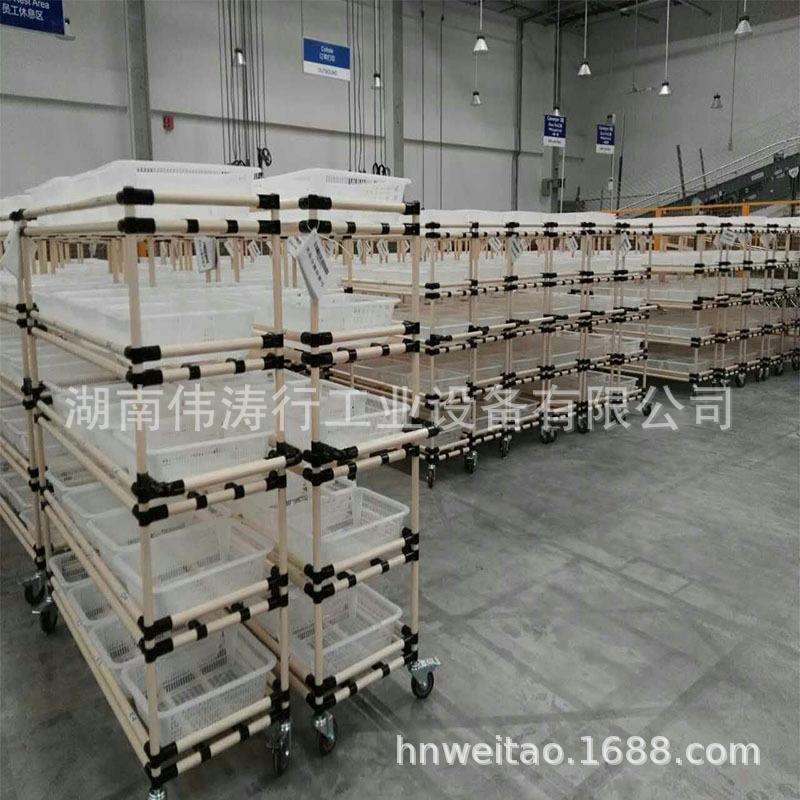 供应移动工作台精益管周转车 线棒周转车 物料手推车