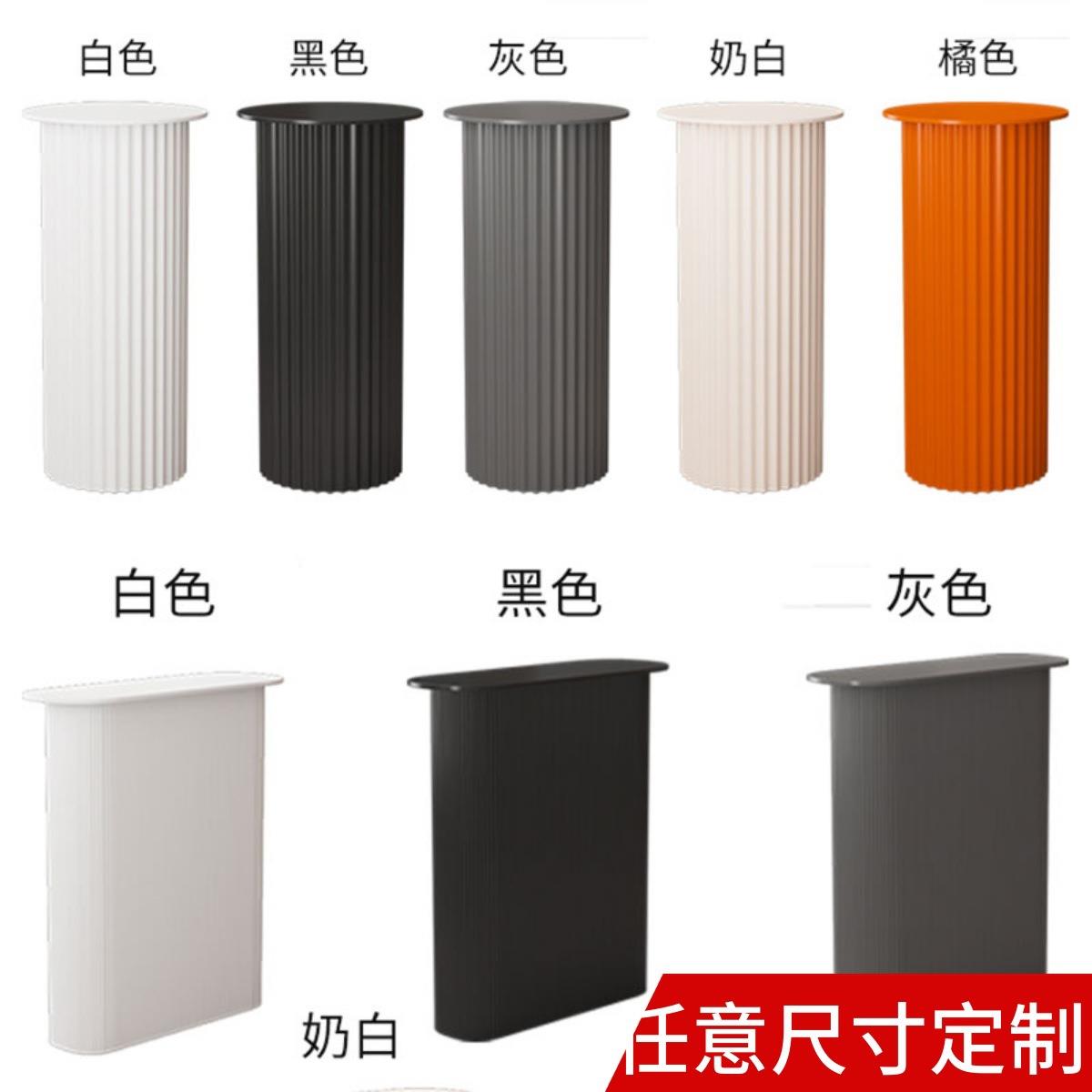 奶油风桌腿支架吧台支撑罗马柱岛台脚支架餐桌梳妆台底座光面圆柱图片