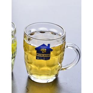 德国玻璃杯加厚防摔早餐杯耐热牛奶防爆马克杯子牛奶带把