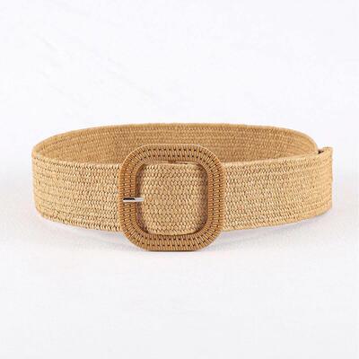 Vintage Bohemian Square Buckle Elastic Braided Belts Women S