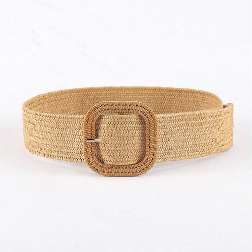 Vintage Bohemian Square Buckle Elastic Braided Belts Women S