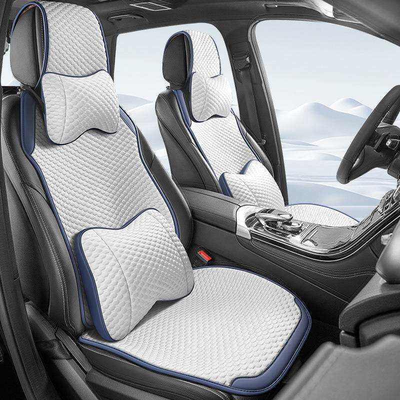 24年Car seat cover新款冰豆豆免绑马鞍垫汽车坐垫四季一件