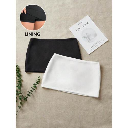 M 49585 High Waist Black Bodycon Mini Skirt 腰黑色包臀短裙