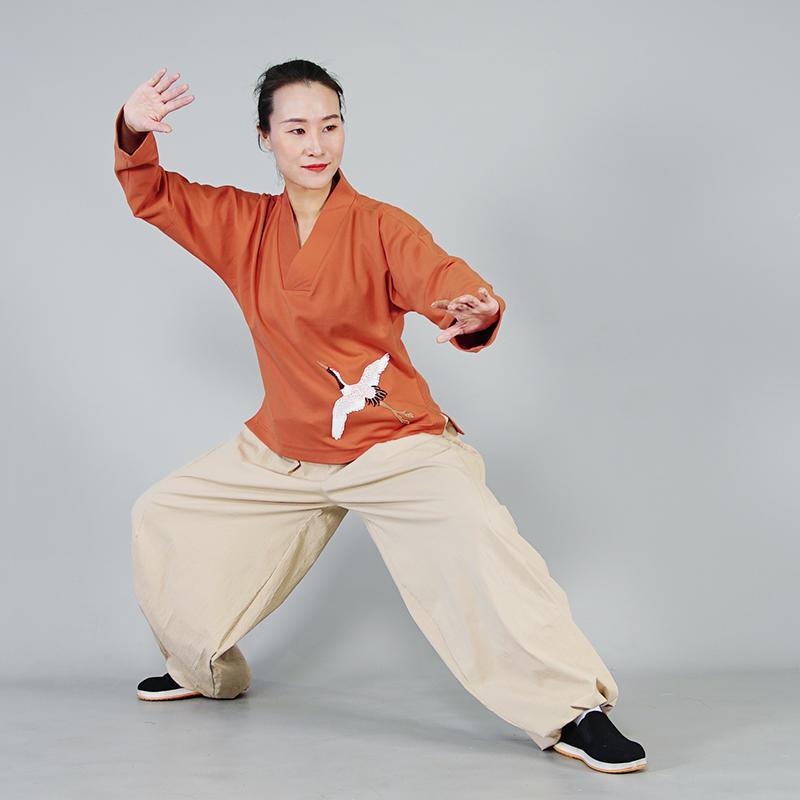 正品感恩服太极2025年新款中国风纯棉太极时服女尚长武术表演比袖图片
