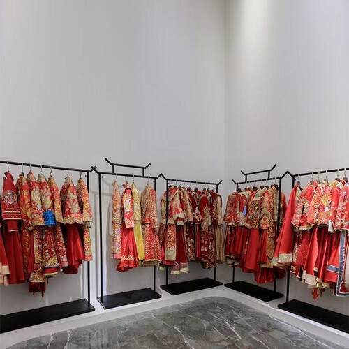 新中式彷木秀禾服挂衣架婚纱店礼服旗袍展示架落地式汉服唐装货架