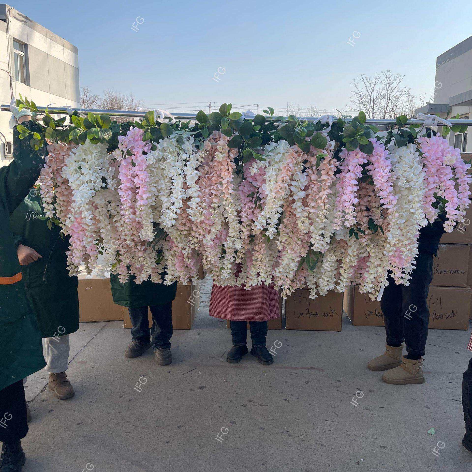 世爵新款热销婚礼仿真绢花户外装饰拉拉花1.2*1.5m花片