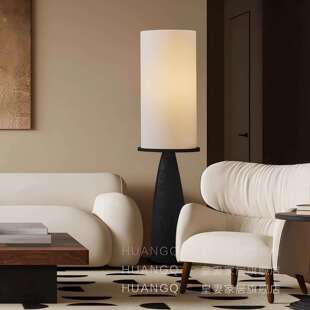 客厅落地灯设计师卧室高级感轻奢台灯布艺沙发旁氛围中古风格灯具