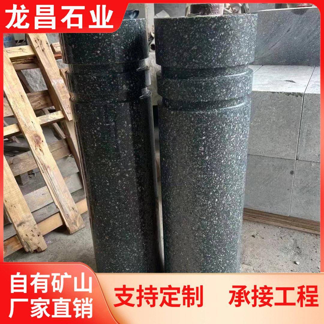 芝麻灰挡车柱户外道路阻车柱小区物业隔离石墩支持定做