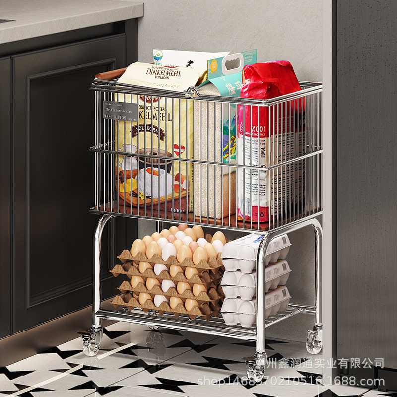 中古厨房用品小推车置物架多层收纳架移动零食果蔬储物架批发