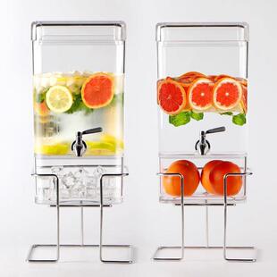 商业果汁罐Pc塑料冷水水壶自助饮料可乐桶，不锈钢水龙头，果汁三
