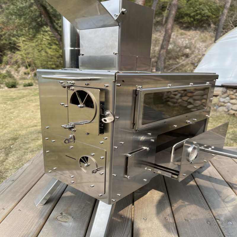 橘子柚户外露营颗粒柴火炉露营帐篷取暖炉帐内炉烧烤炉厂家直销
