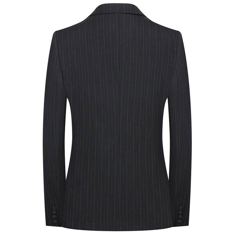 会春季新995-L西套装商务休闲婚服礼款聚男士双排扣黑条纹西装