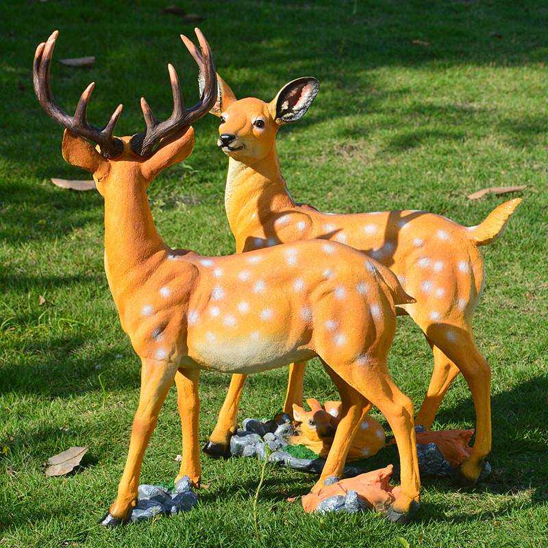 梅花鹿摆件花园庭院装饰品家居装饰品橱窗美陈雕塑动物模型工艺品