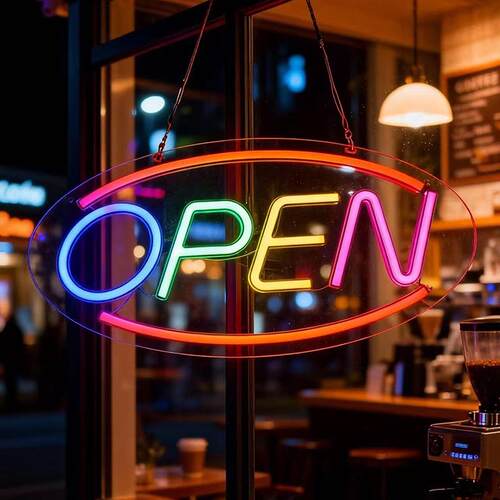 LED亚克力透明新背板灯open霓虹灯氛造型灯卧室款BEF房间布置围装