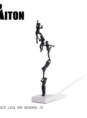 简约现代北欧杂技小孩人物雕塑摆件客厅抽象创意电视酒柜家居饰品