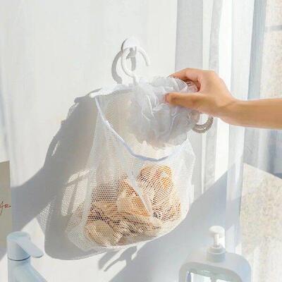 2 Pcs Mesh Hanging Bag for Coat Hangers Storage Laundry