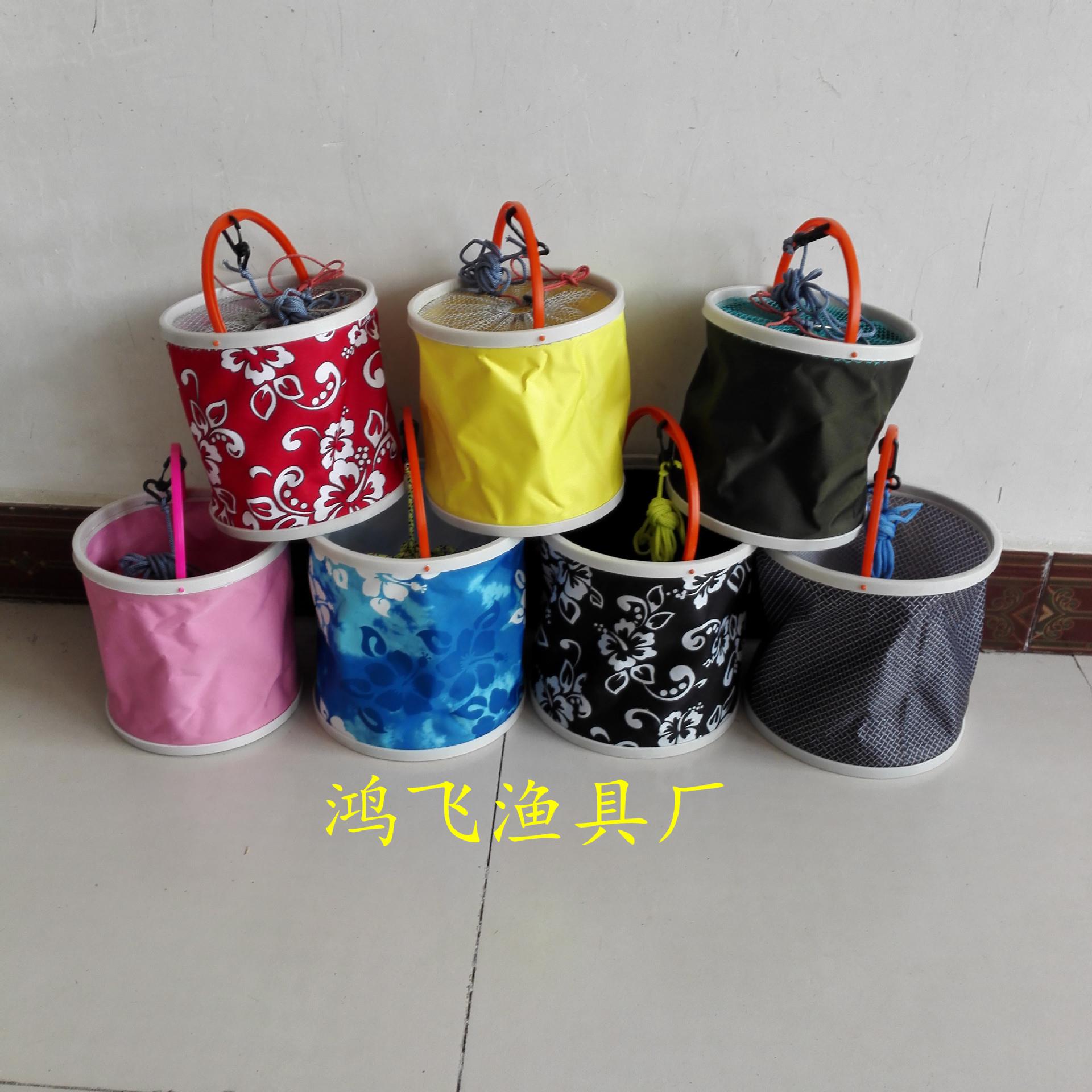 折叠打水桶 收纳桶 钓鱼桶 帆布装鱼水桶 带绳子钓鱼箱