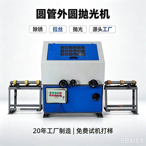 铜管铝管不锈钢圆管除锈抛镜面打磨多功能工双位外圆抛光机