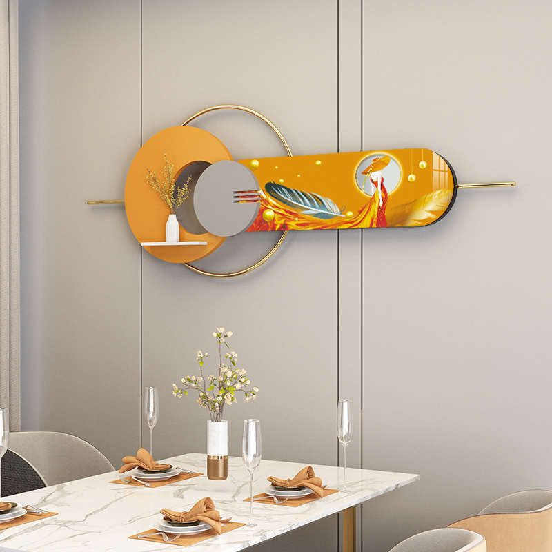 铁艺金属壁挂画立体装饰画玄关餐厅墙面晶瓷组合装饰画壁饰置物架图片
