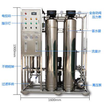 山东鑫泓不锈钢双级反渗透设备RO膜水处理设备去离子纯化水