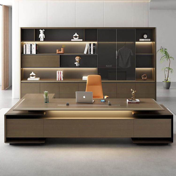 办公桌老板桌轻奢简约现代高端办公室大班台总裁办公桌椅组合老板