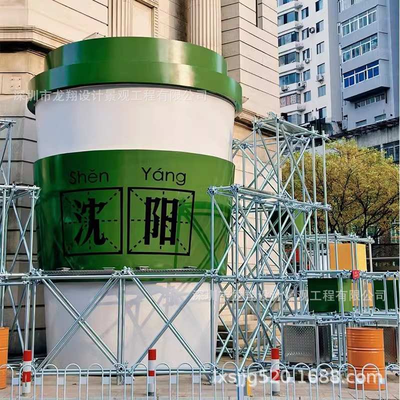 玻璃钢酒瓶雕塑奶茶店杯子模型商店橱窗玻璃钢造型打卡艺术装置