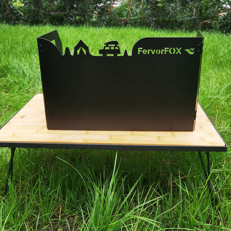 炽狐露营三折板挡风板户外加厚折叠防溅油板野外卡式炉便携聚热板