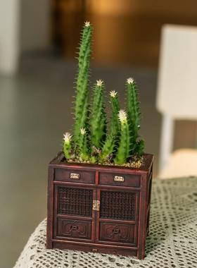 创意多种用途橱柜花盆 摆件 家居田园风收纳盆栽 树脂工艺品